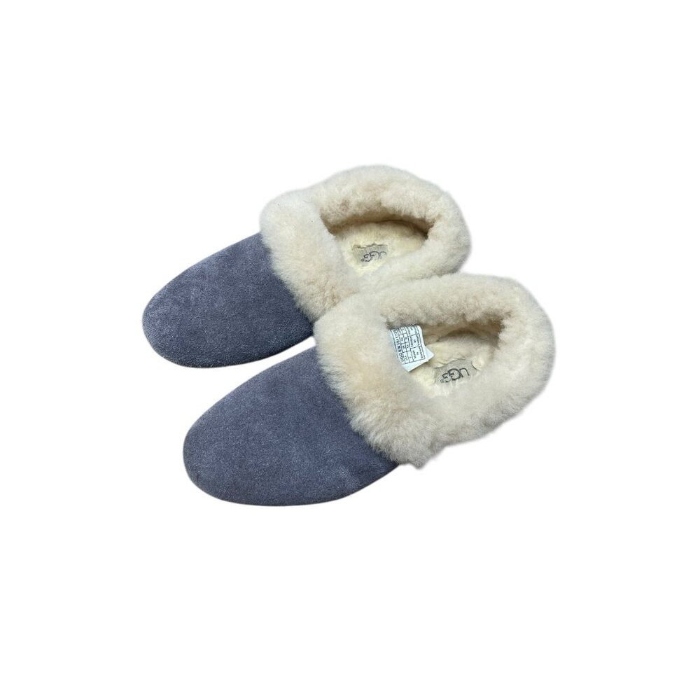 UGG Scuffette II Slippers Women’s Size 8 Gray Suede Sheepskin Fur Slip-On Shoes